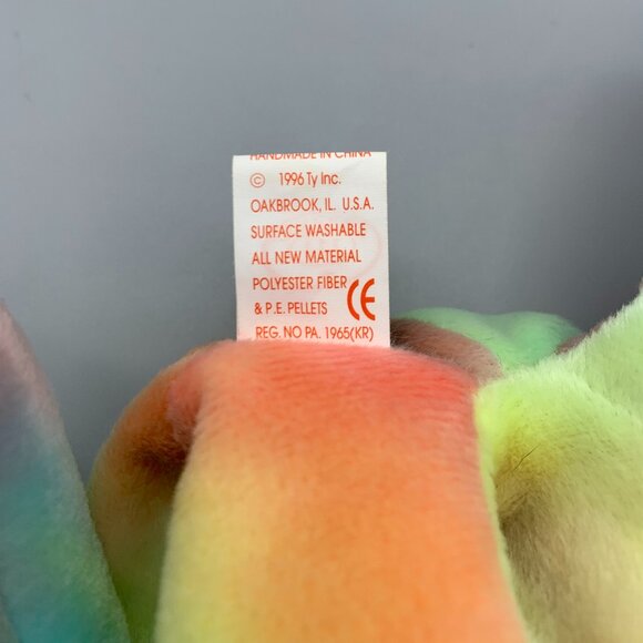 1996 Ty Beanie Babies Collection PEACE the Multi-Colored Bear - Picture 8 of 8